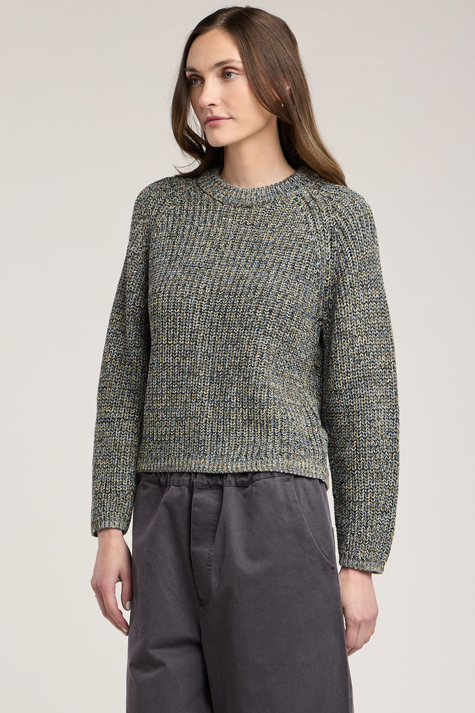 EMBER Cotton Crew Sweater in Multi
