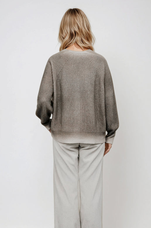 SPENCER Wool Cardigan in Spray Art Cliff
