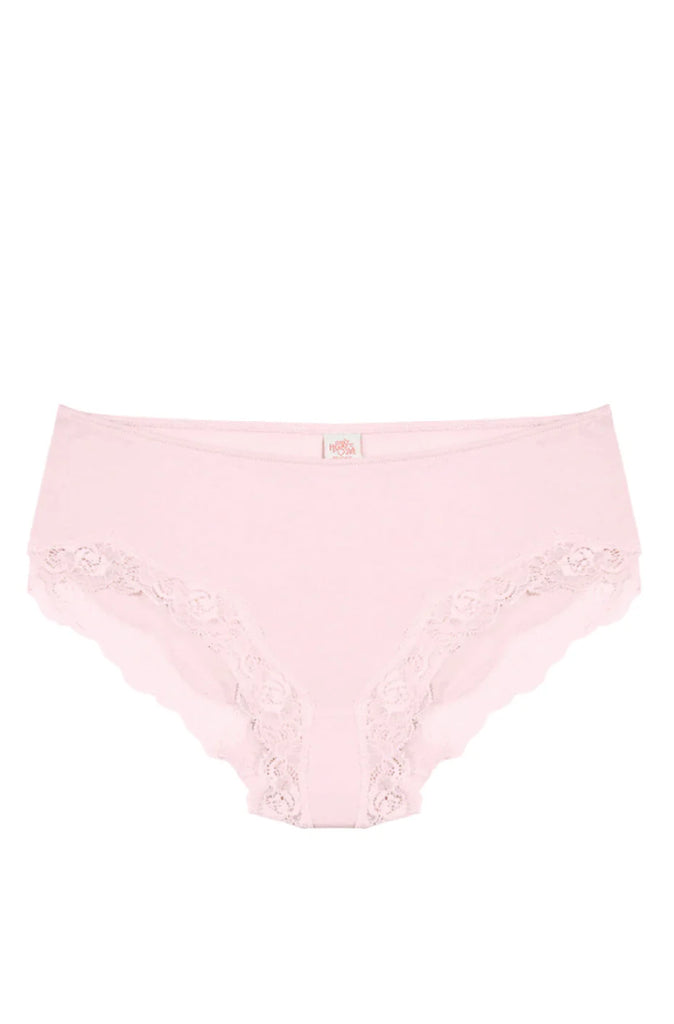 Organic Cotton Lace Trimmed Hipster in Cotton Candy