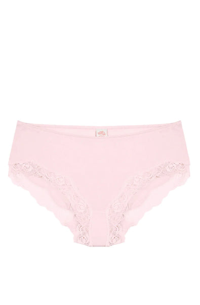 Organic Cotton Lace Trimmed Hipster in Cotton Candy