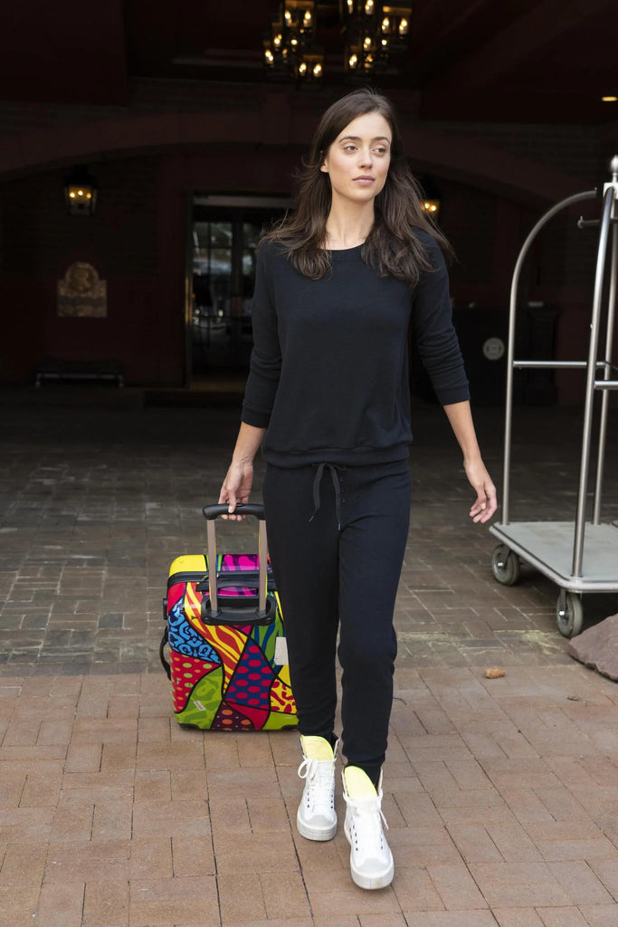 COZY Crew & Joggers PJ Set in Black