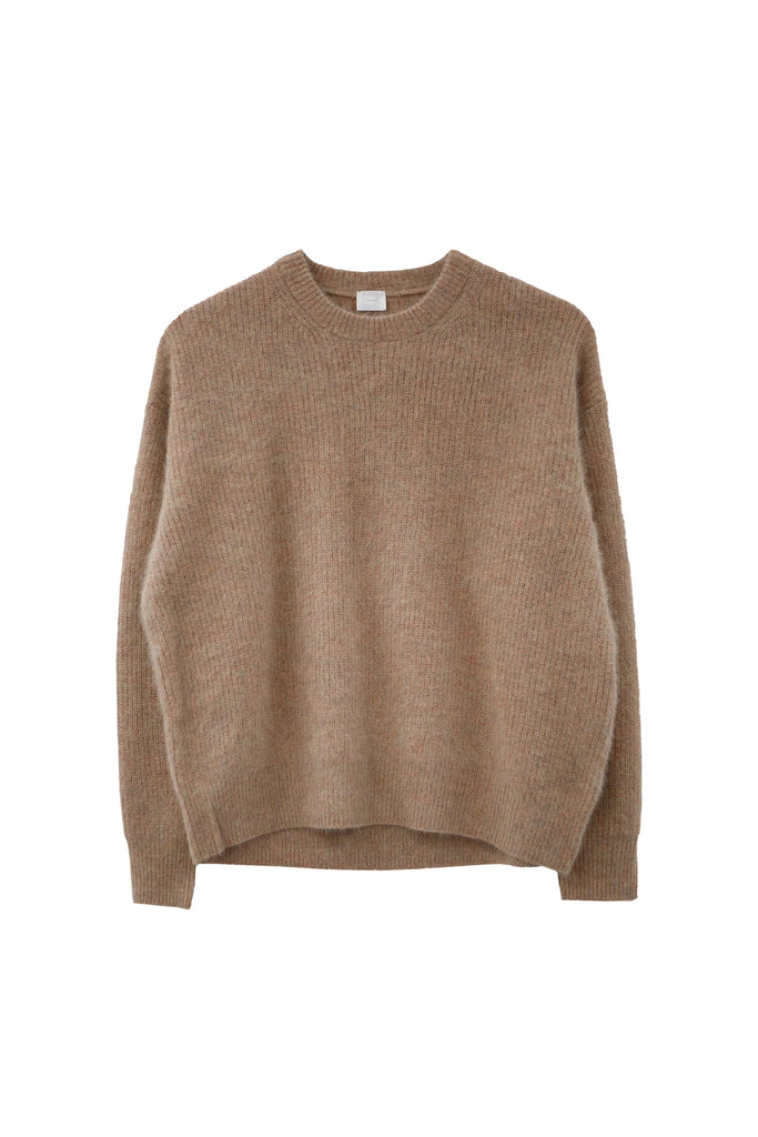 Wool Blend Crew Neck Sweater in Pink