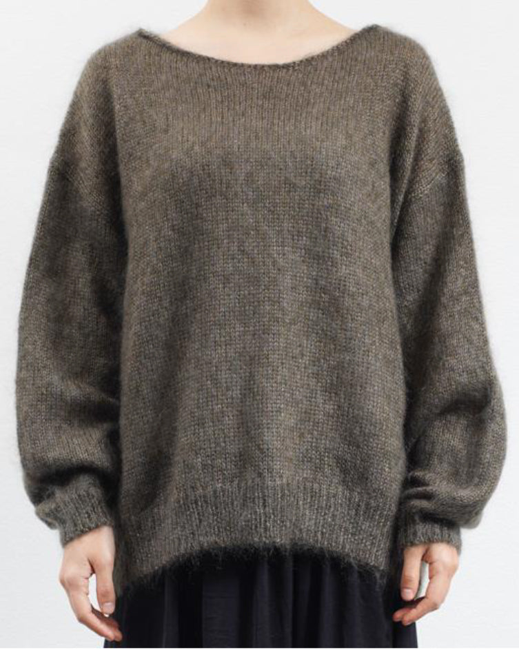 Mohair/Silk Boatneck in Khaki