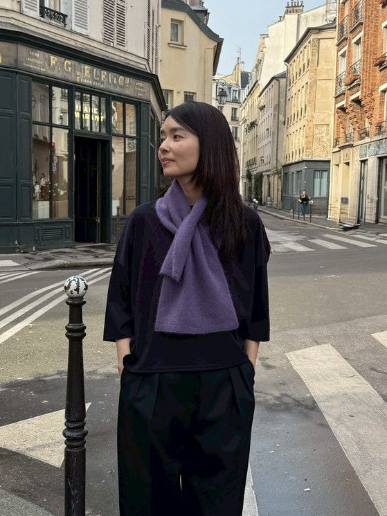 Wool Pull-Through Scarf in Purple