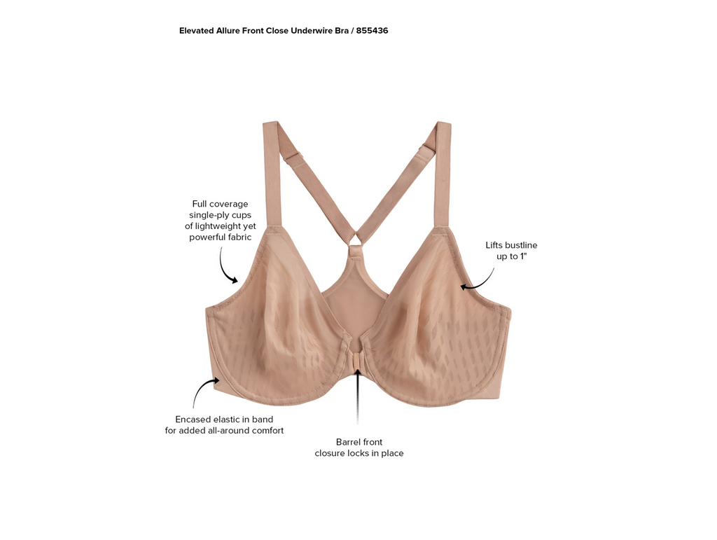 ELEVATED ALLURE Front Close Underwire Bra in Roebuck