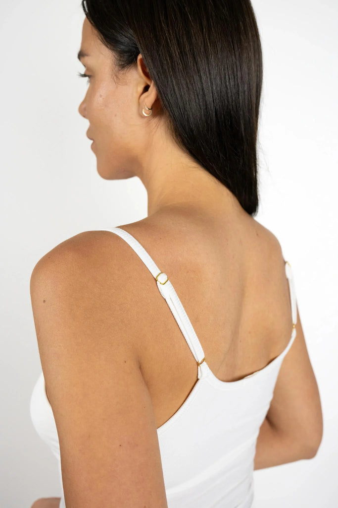 Ribbed Cami with Shelf Bra in Ivory