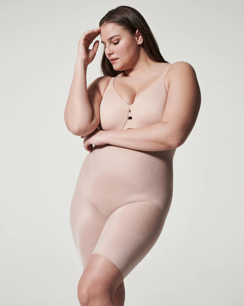 SPANX, Intimates & Sleepwear, Spanx Womens Small Slim Cognito Midthigh  High Waisted Bodysuit Shapewear Nude