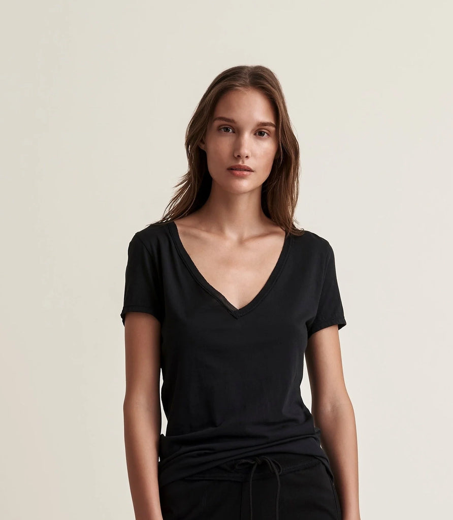 V-Neck Easy Tee in Black