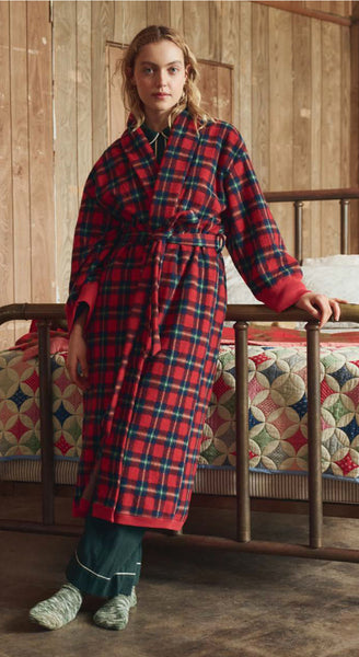 Plush Fleece Robe in Cedarwoods Plaid