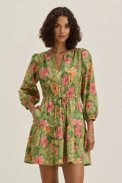 SHARLENE Long Sleeve Dress in Flora