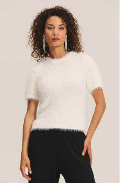 KIT Short Sleeve Sweater in Milk