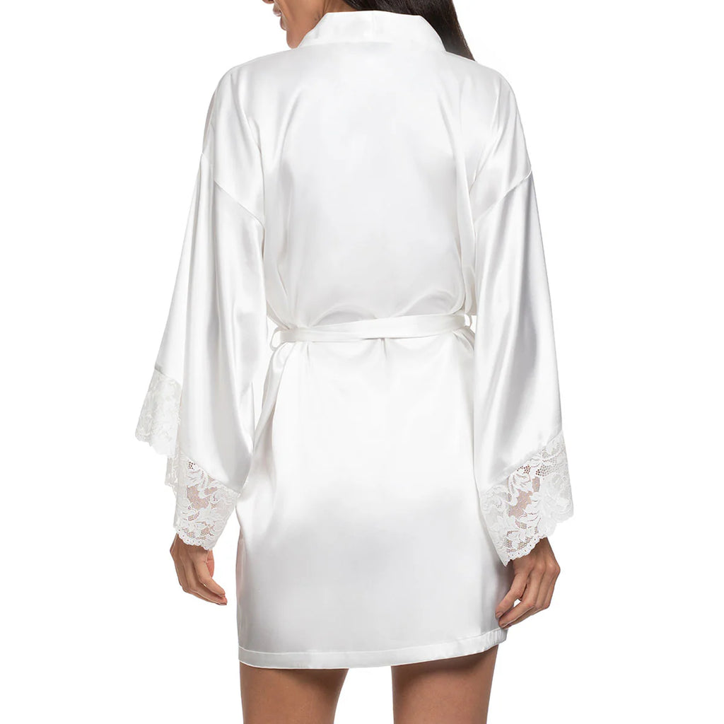 LORENA Satin Robe in Ivory