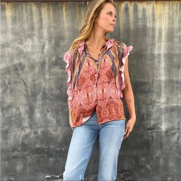 BACLIA Top in Rose Combo