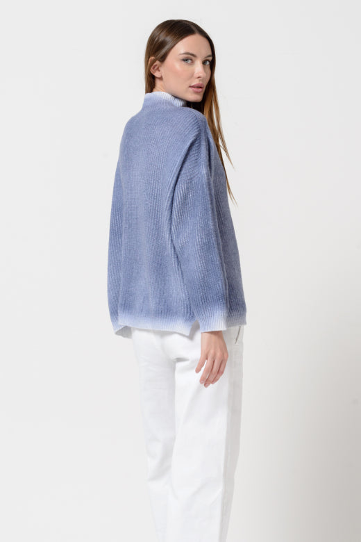 PARKER Wool Mock Neck in Spray Art Marino