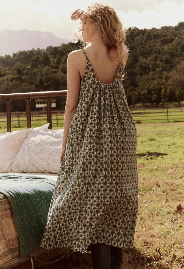 Slip Sleep Dress in Geo Medallion