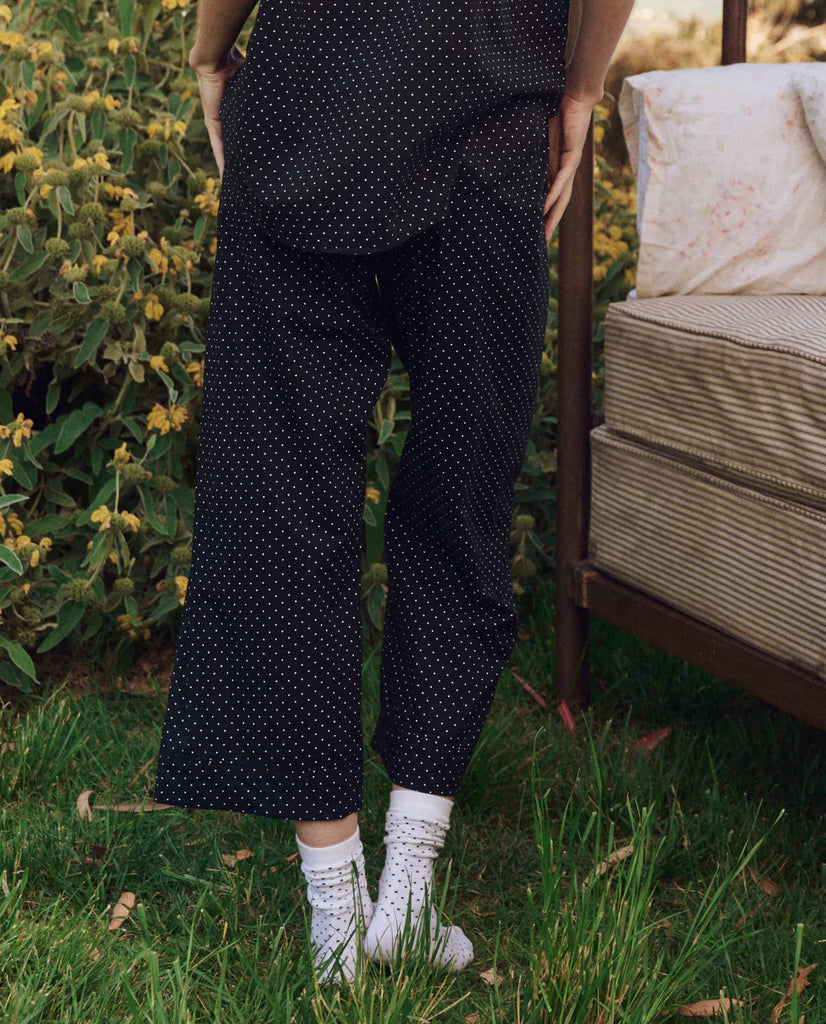 Easy Sleep Pant in Mini Black Polka Dot