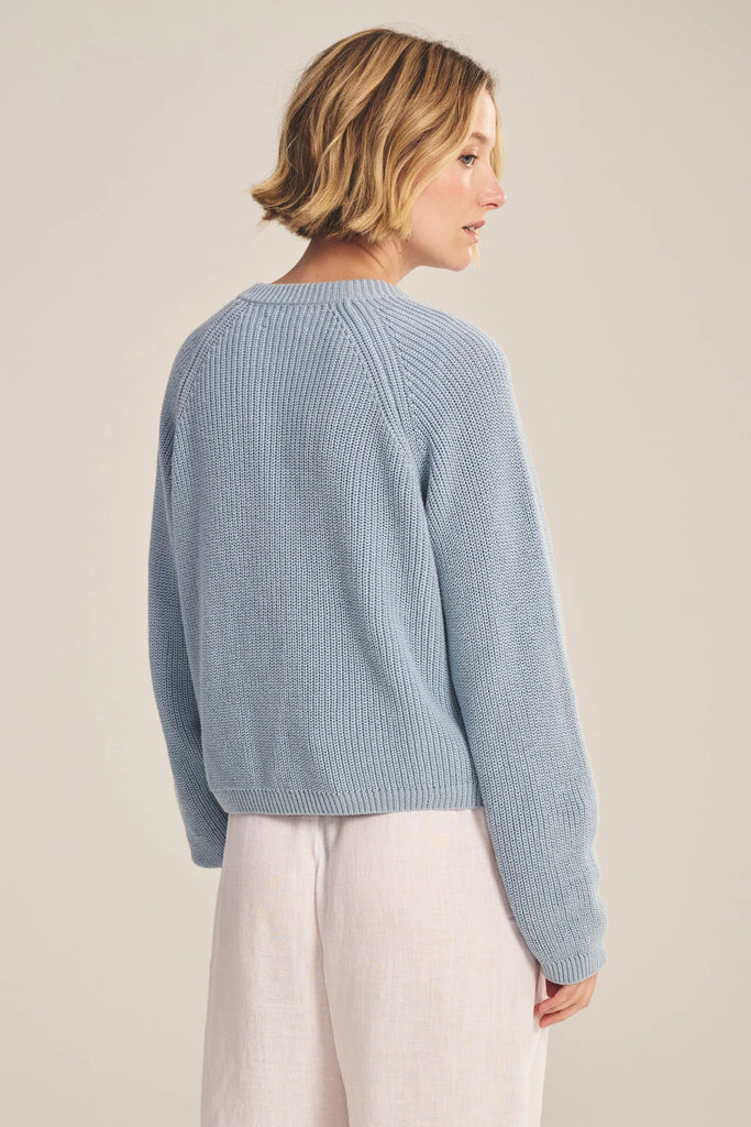 MIRAE Cotton Cardigan in Stream