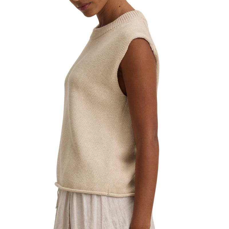 PAOLA Cap Sleeve Sweater in Oatmeal