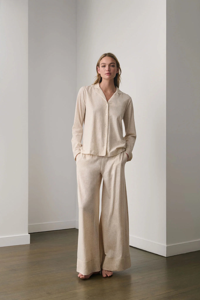 CAMELLIA Long PJ Set in Oatmeal Heather