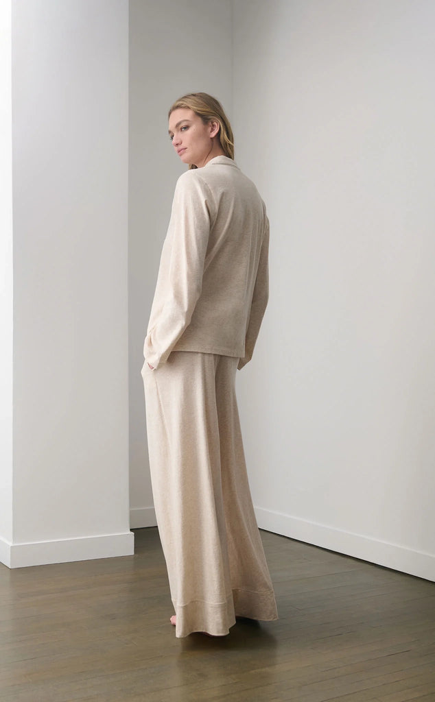 CAMELLIA Long PJ Set in Oatmeal Heather