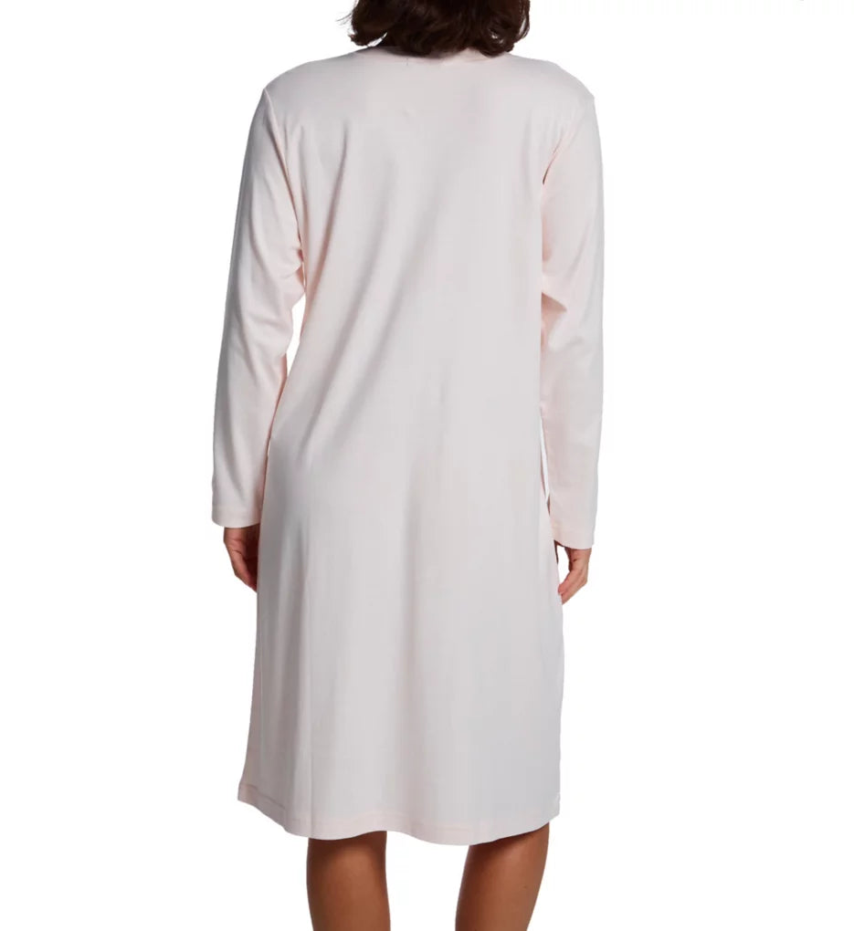 Butterknit Placket Short Night Gown in Pink