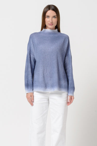 PARKER Wool Mock Neck in Spray Art Marino