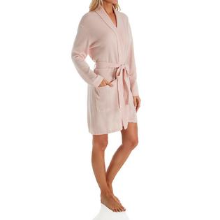 Cashmere Short Wrap Robe in Mouline Pink
