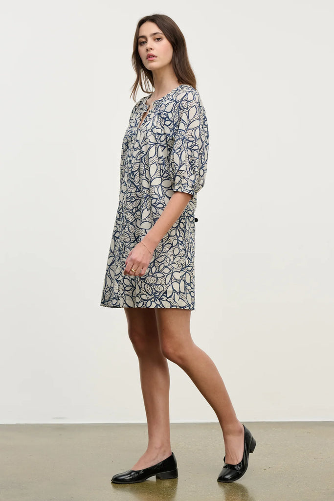 SUMMER Half Sleeve Peasant Dress in Dove