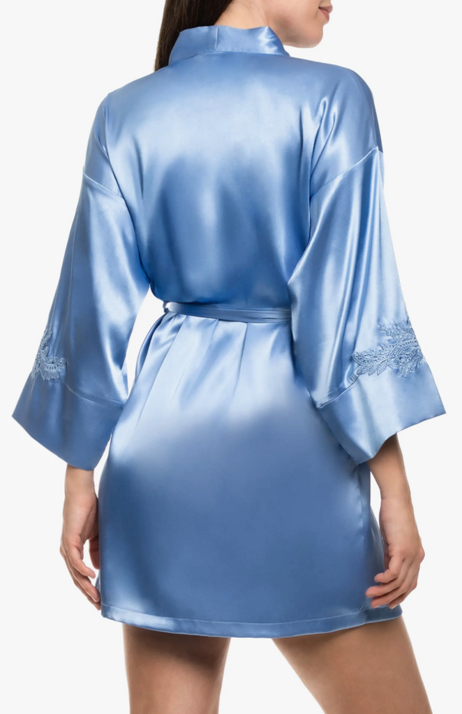 RAELYNN Satin Robe in Cornflower Blue