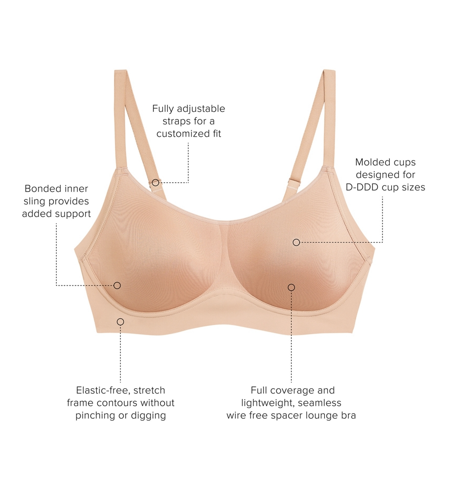 EASY LIKE SUNDAY Formed Cup Wireless Bra in Rose Dust