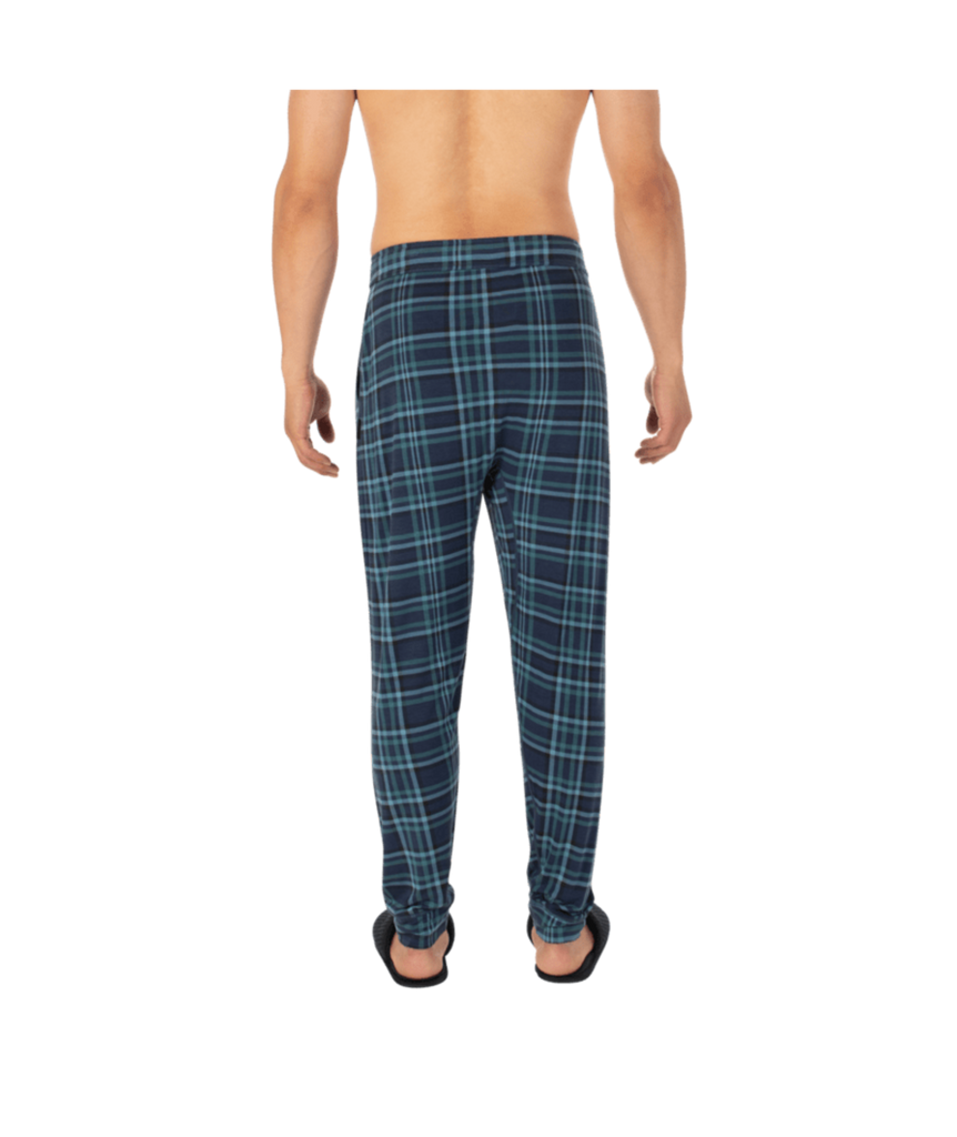 SNOOZE Men's PJ Pants in Flannel Plaid Dark Denim