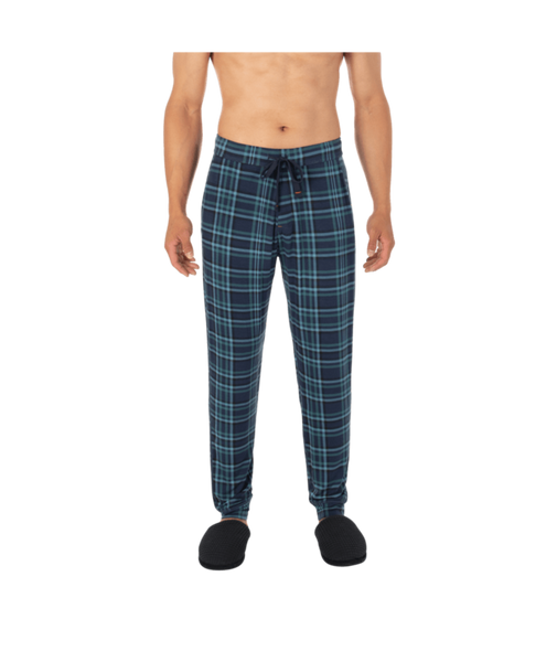 SNOOZE Men's PJ Pants in Flannel Plaid Dark Denim