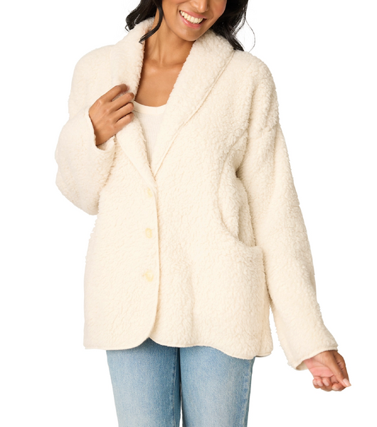 Shearling Cardigan in Natural