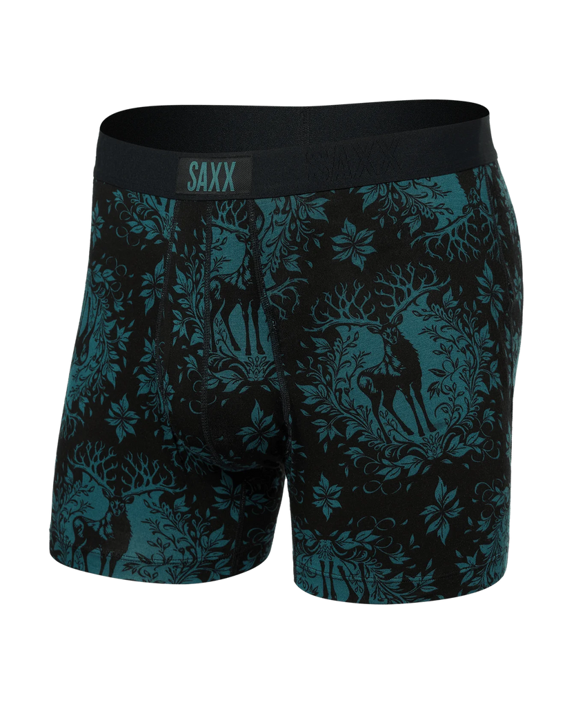 ULTRA Boxer Brief w/ Fly in Deer Damask Black