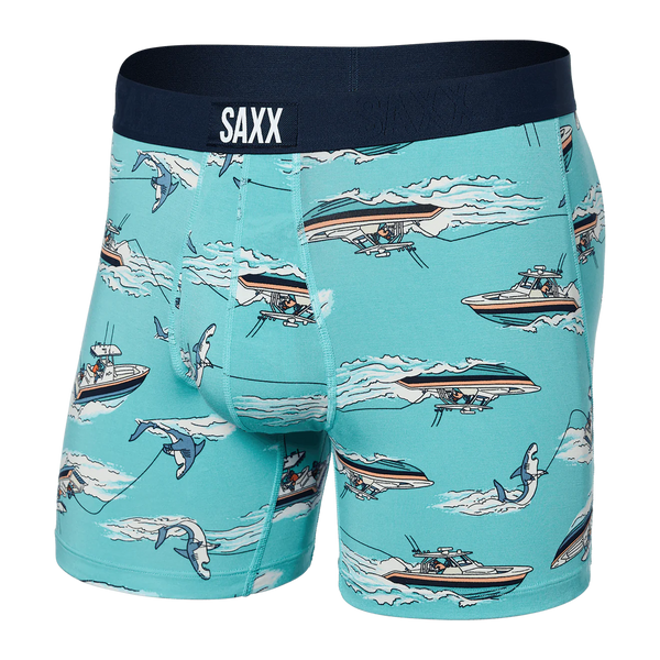 ULTRA Boxer Brief w/ Fly in Sharkski Turquoise