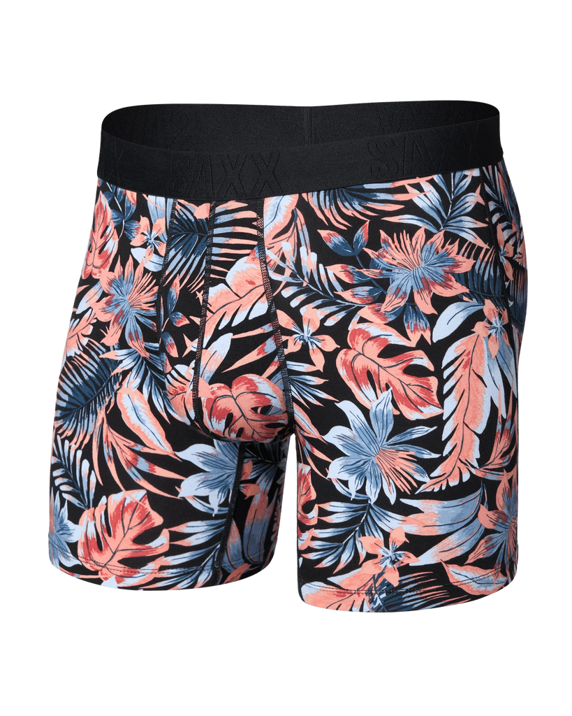 DROPTEMP Cooling Cotton Boxer Brief w/ Fly in Palm Passion Black