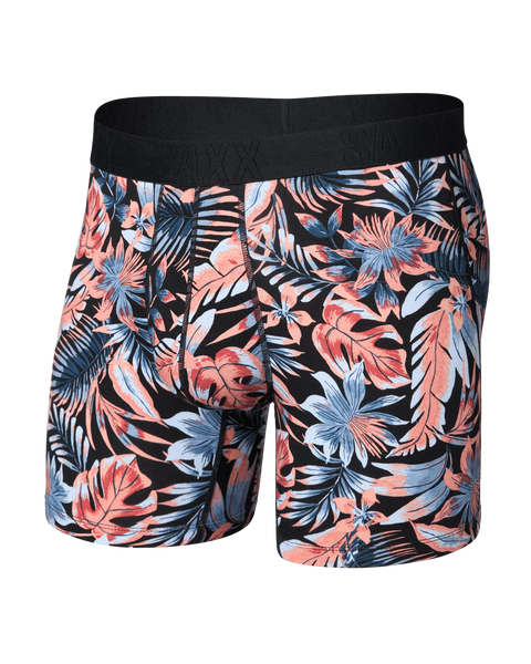DROPTEMP Cooling Cotton Boxer Brief w/ Fly in Palm Passion Black