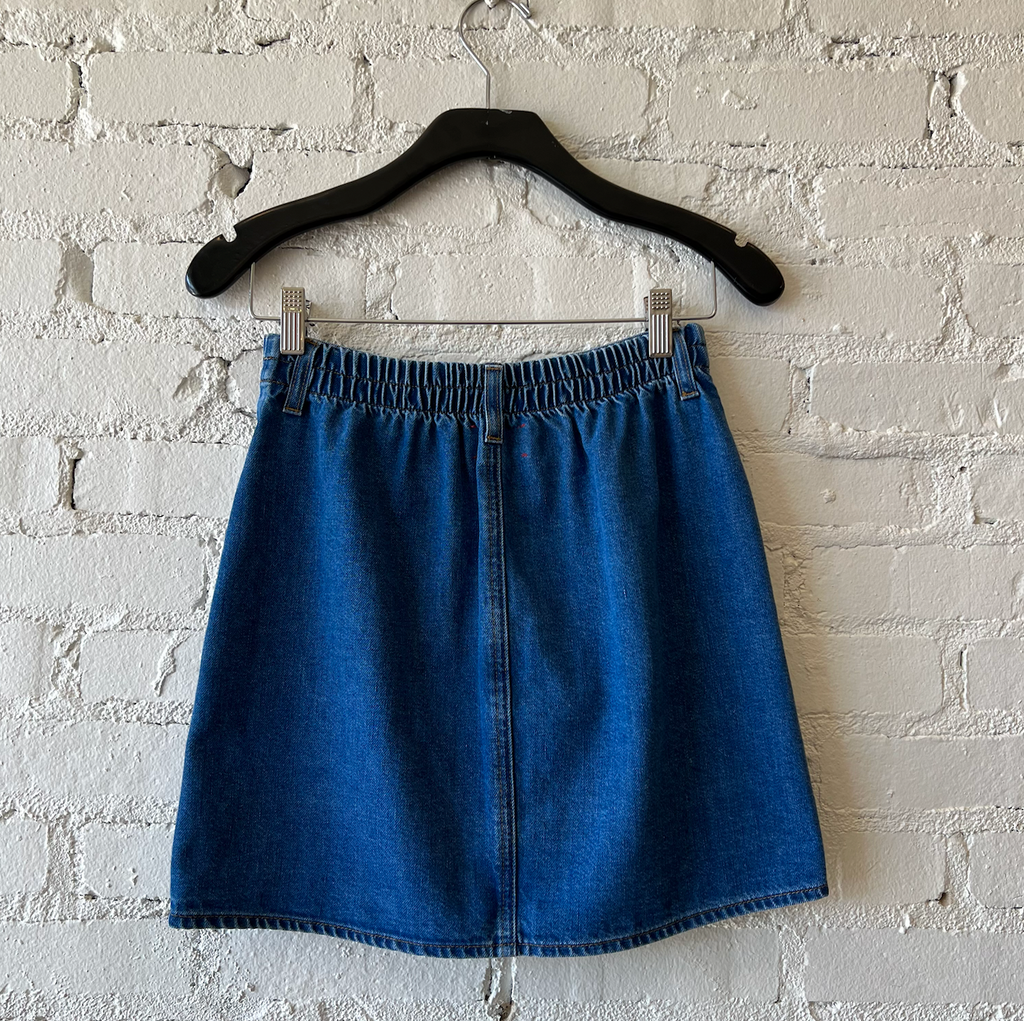 SYDELLE Denim Mini Skirt in Mid Blue