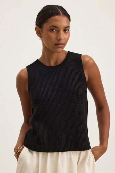 MUNA Cotton Sweater Vest in Black