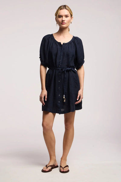 KAYELLA Short Sleeve Dress in Navy