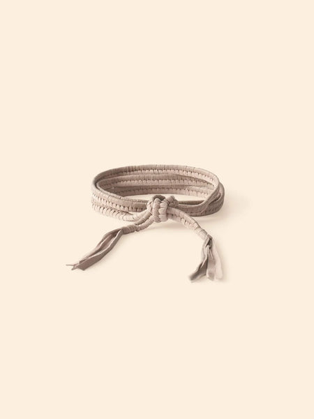 TREVA Braided Belt in Taupe Grey