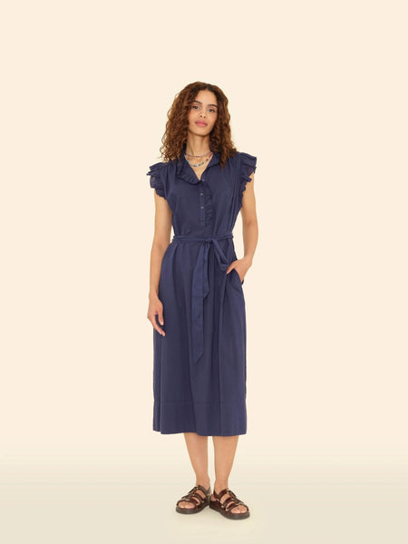 APRIL Sleeveless Shirtdress in Navy