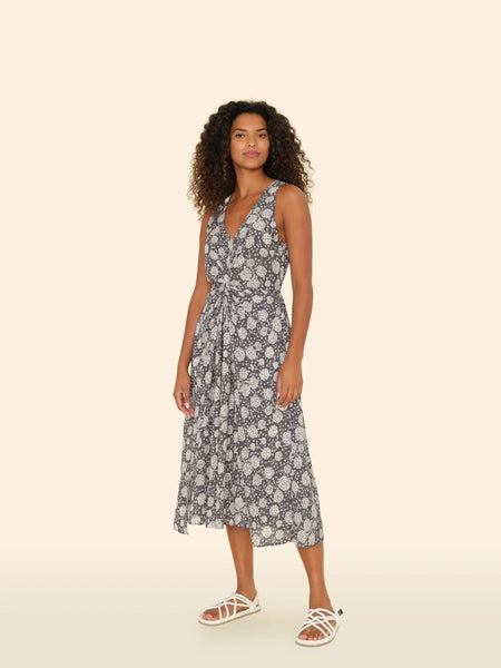 VIVIAN Twist Front Dress in Smokey Grey