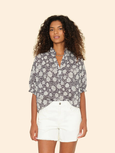 CAM Half Sleeve Blouse in Smokey Grey