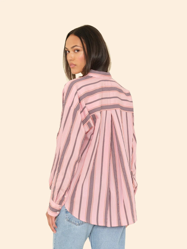 JORDY Long Sleeve Shirt in Blush Stripe