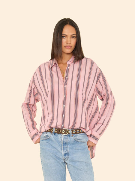 JORDY Long Sleeve Shirt in Blush Stripe