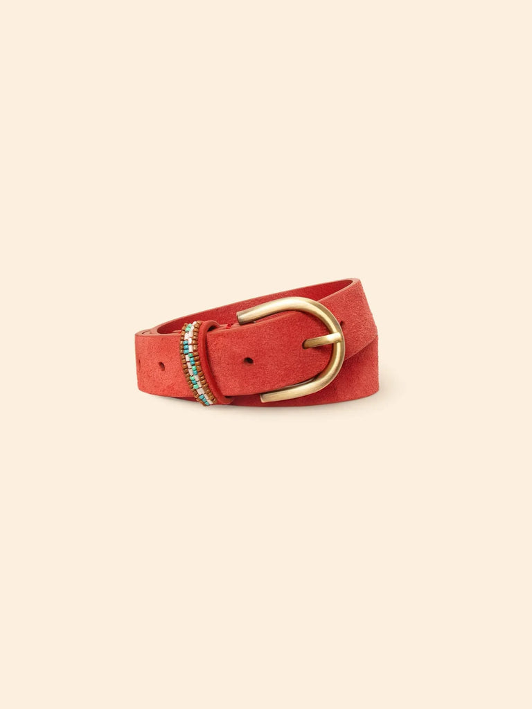 BRIX Leather Belt in Dusty Red
