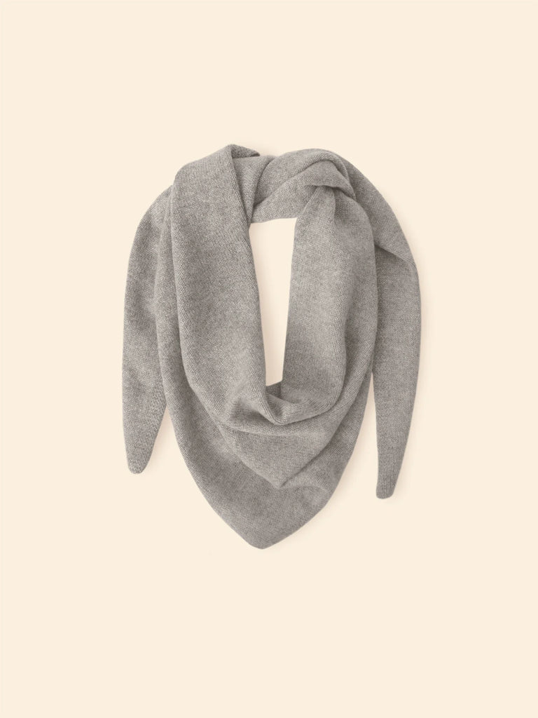 LE PETITE Cashmere Bandana Scarf in Flannel Grey Heather