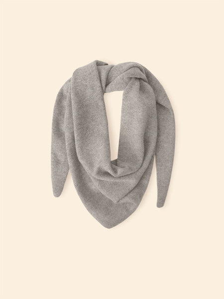 LE PETITE Cashmere Bandana Scarf in Flannel Grey Heather