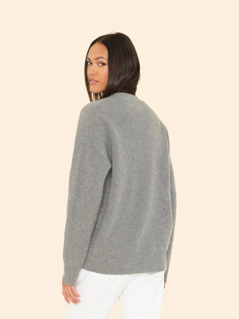 RAMONA Cashmere Cardigan in Flannel Grey Heather